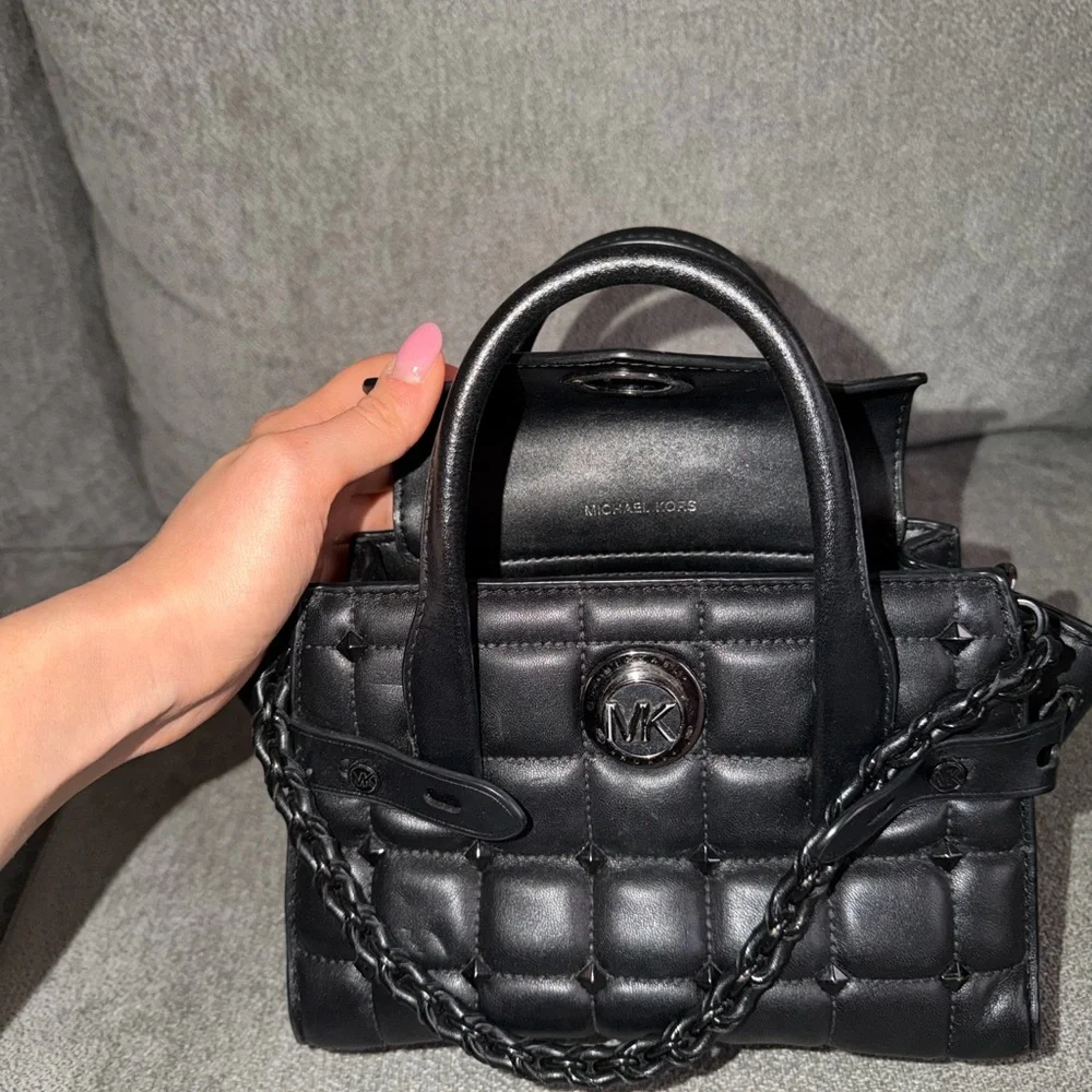 Michael Kors Black Quilted Leather Satchel - Picture 3 of 6